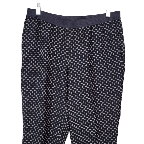 Ann Taylor Spring Summer Thin Flowy Dark Blue Floral Pants With Pockets Size 6 - Picture 3 of 15